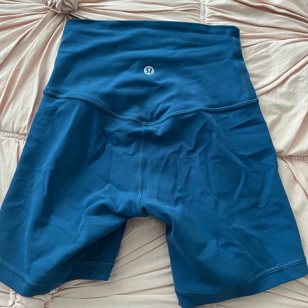 lululemon align biker shorts size 0 6 inch in blue